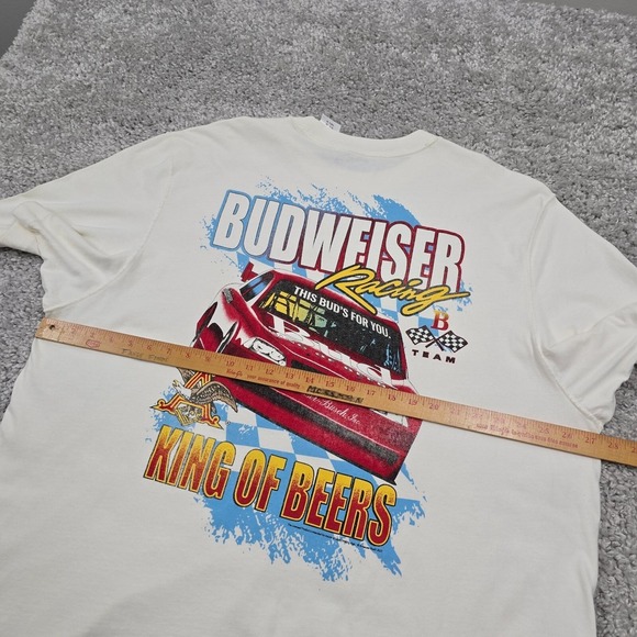 Abercrombie & Fitch Shirt Mens XXL Cream Graphic Budweiser Racing Cars - Picture 8 of 10